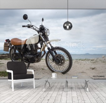 Picture of FreedomMotorbike under skyVintage photo effect added for create atmosphere